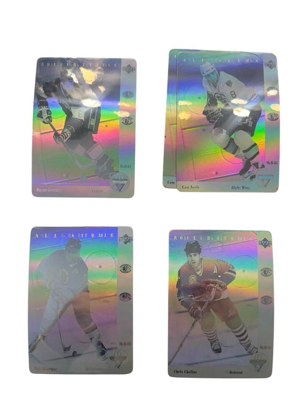 1991-92 Upper Deck McDonald's Hockey Hologram Lot of 5 - Gretzky, Bourque +